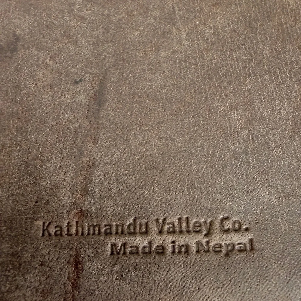 Kathmandu Valley Co Leather Journal Lokta Paper Handmade Nepal Brown Suede 5.5x8